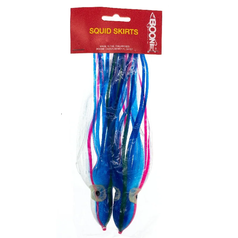 Boone Big Game Octopus Squid Trolling Skirts w Hand Painted Glow Eyes QTY 2