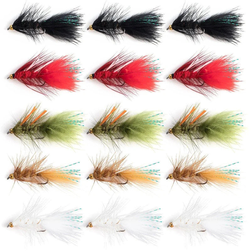 Dr.Fish 15pcs Wooly Bugger Flies 0.4g