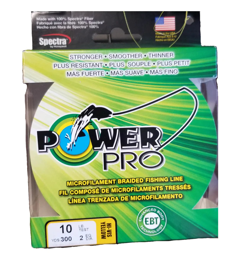 PowerPro - Microfilament Braided 65lb 300yd Hi Vis Yellow