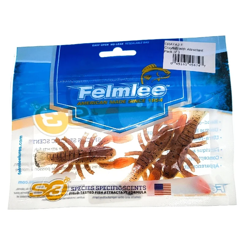 Felmlee Crayfish With Attractant 3" Qty 3 Orange