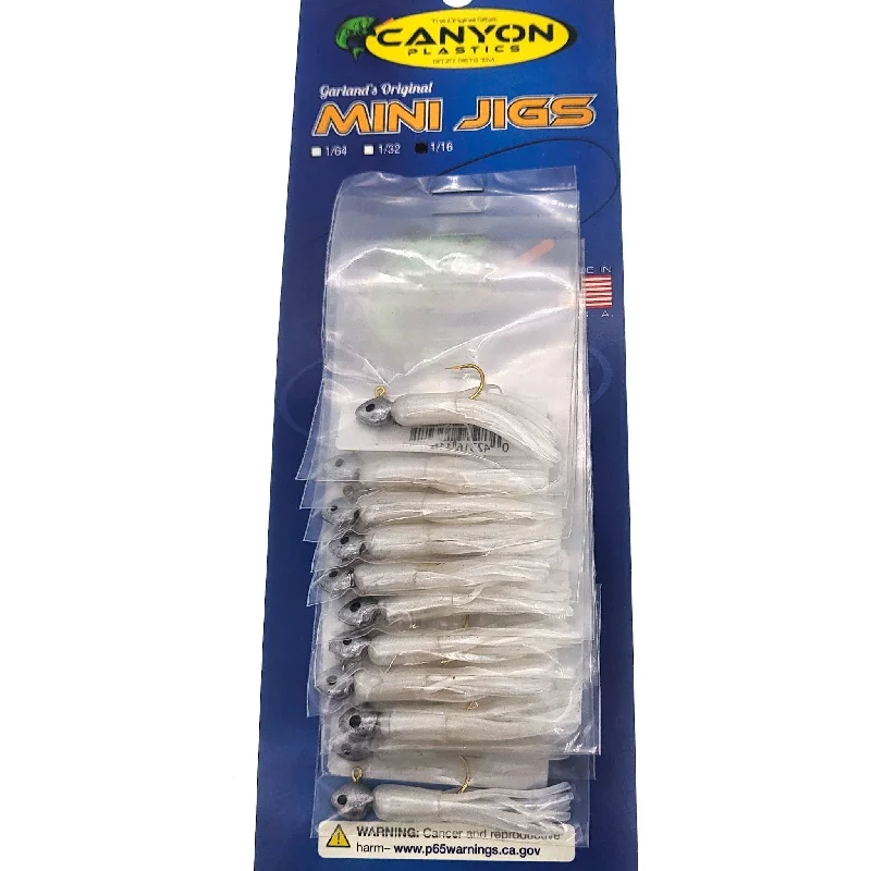 Canyon Mini Jig, 1/16 Oz Pearl White Card of 12