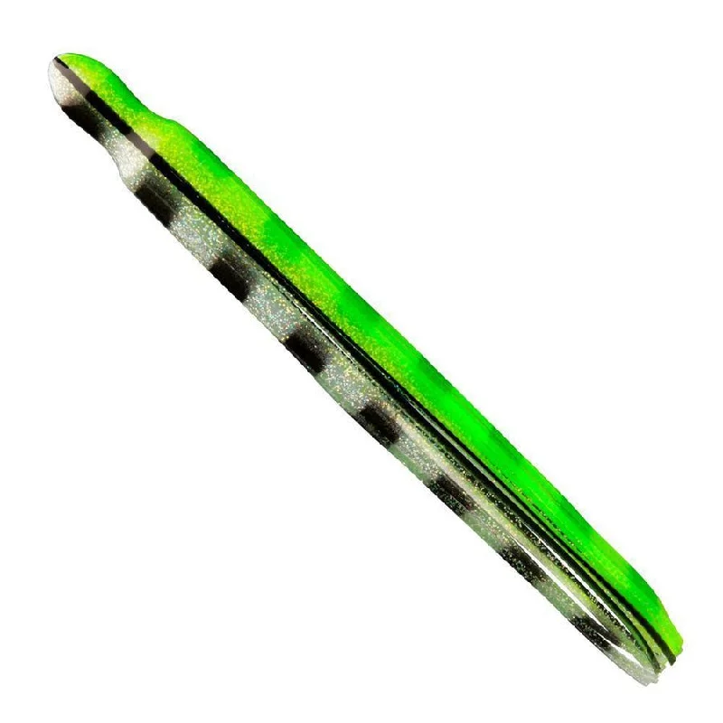 Fathom Octopus Trolling Skirt 1-1/4" x 13 Chartreuse & Clear with Black Bars & Vein