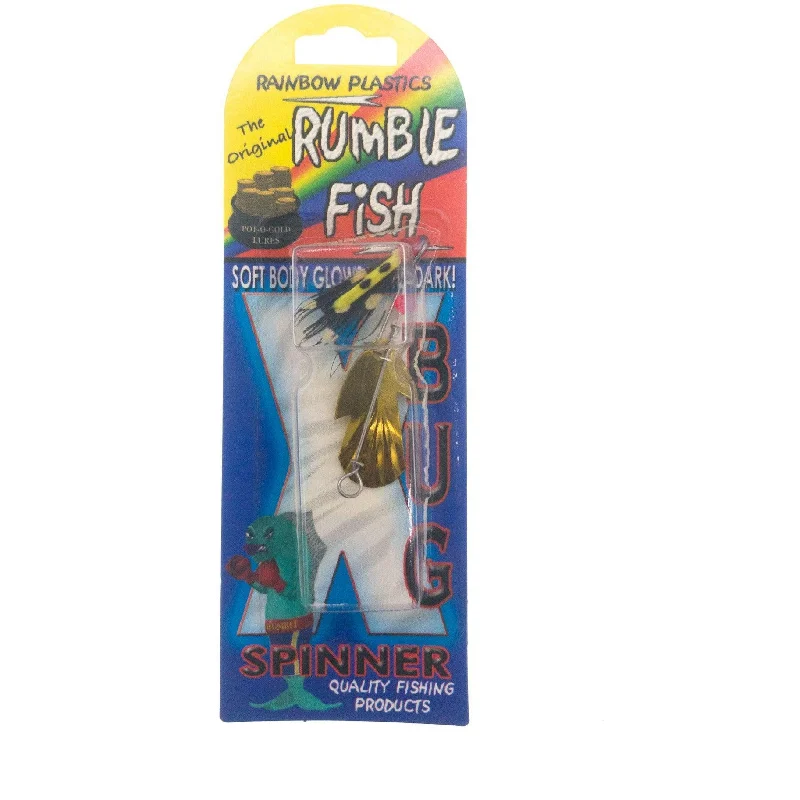 Rainbow Plastics Original Rumble Fish Bug In Line Spinner #4 Blade Brass