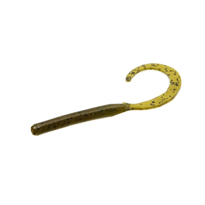 Zoom Curly Tail Worm 4" Qty 20 Green Pumpkin