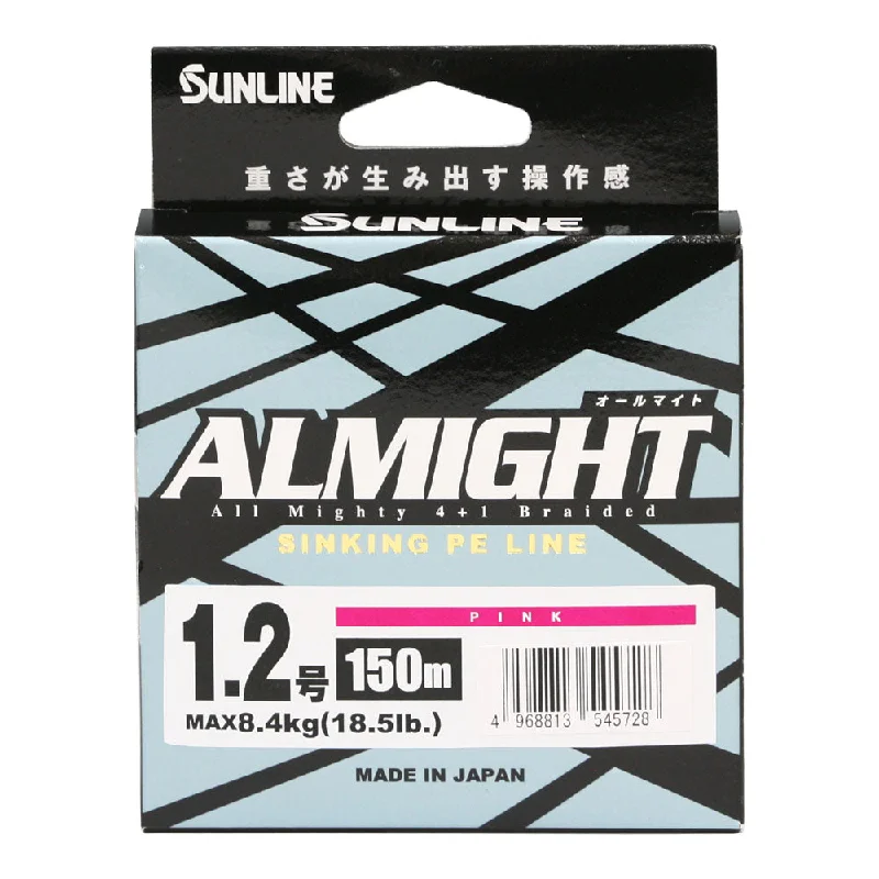 Sunline ALMIGHT Braided Sinking PE Line, 165 yd Pink