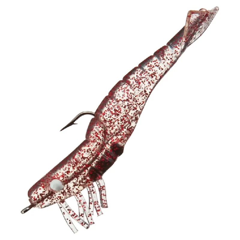 D.O.A Shrimp Lure 4" 1/2 Oz Clear Red Glitter Qty 3