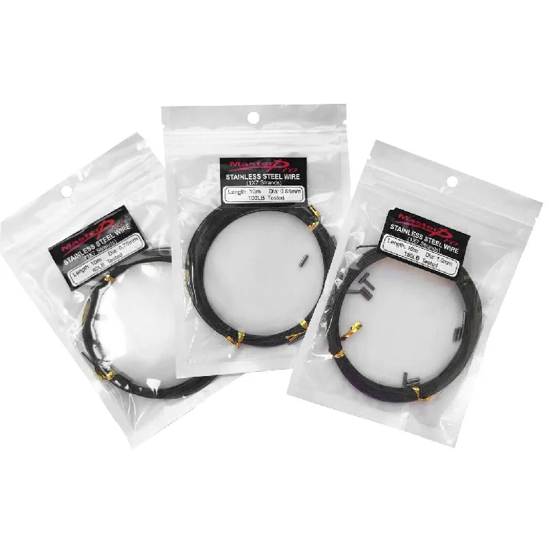 Nylon Coated Stainless Steel Wire 3 sizes x 10m Each Fishing Tackle / 80lb, 100lb, 150lb.