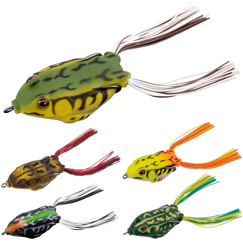 Dr.Fish 5pcs Topwater 3D Frog Fishing Lures Kit  0.33/0.43oz