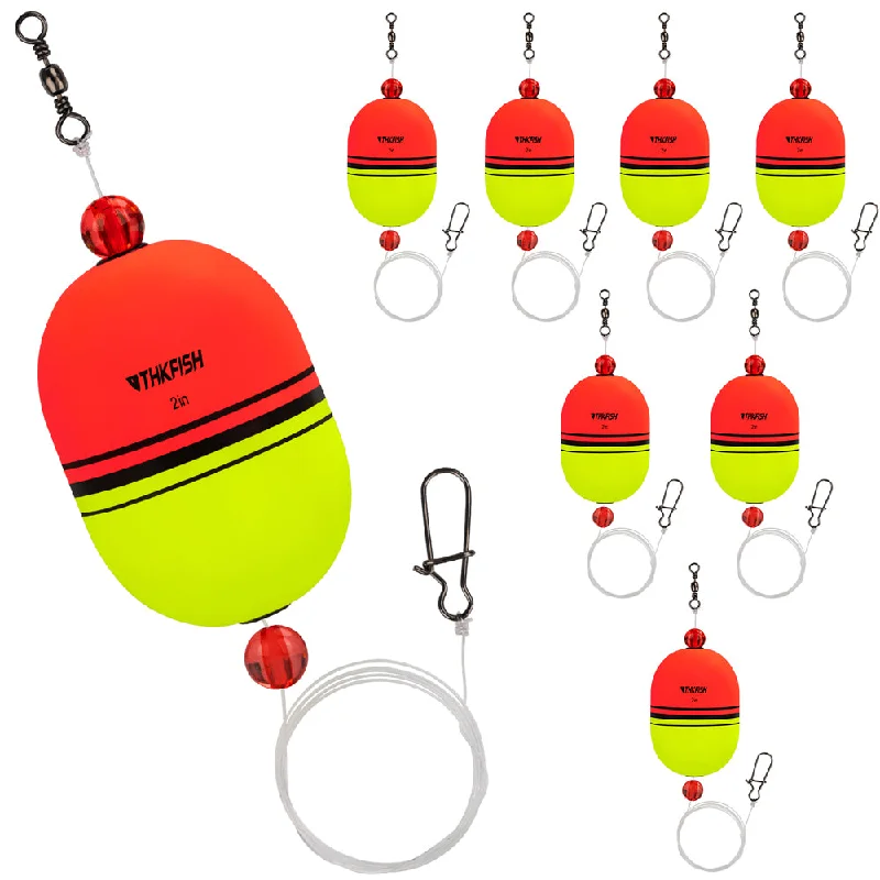 THKFISH 8PCS EVA Foam Popping Corks Floats Slip Bobbers