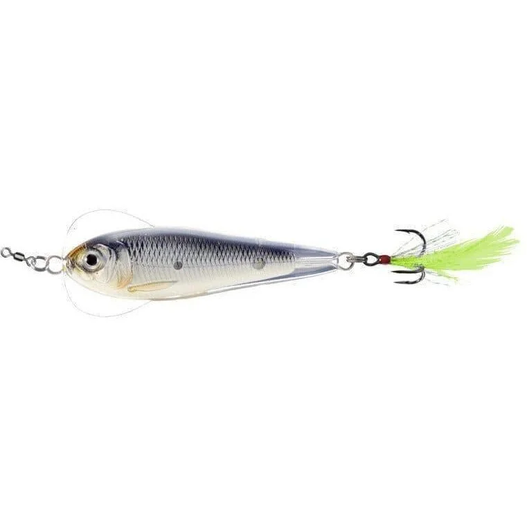 LiveTarget Flutter Shad Jigging Spoon 2-1/2" 3/4 Oz Glow/Black