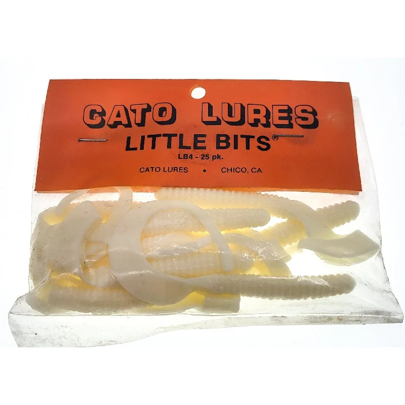 Cato Lures Little Bits Curly Tail Grubs 3" Qty 25 White