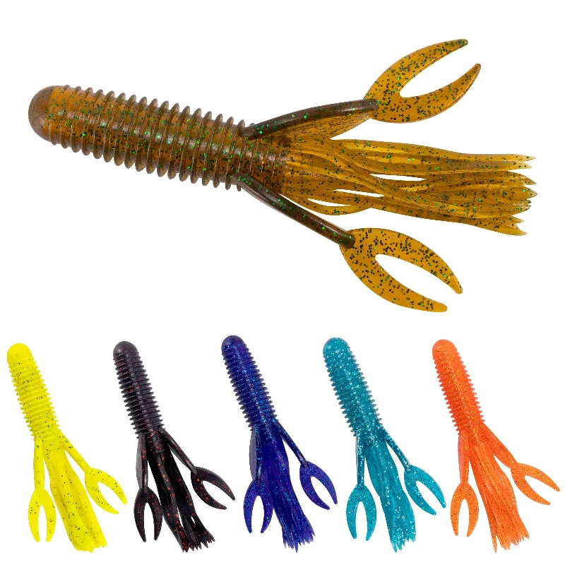 Dr.Fish 10pcs Craw Tube Bait Soft Lure 4''