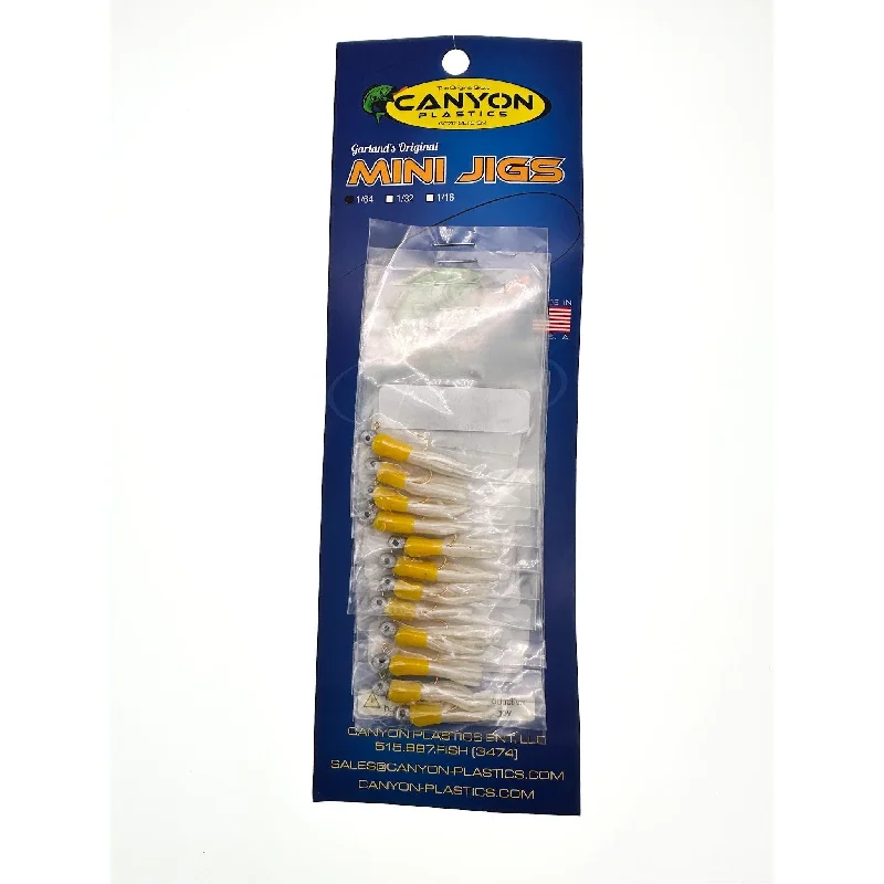 Canyon Mini Jig, 1/64 oz Yellow White Card of 12