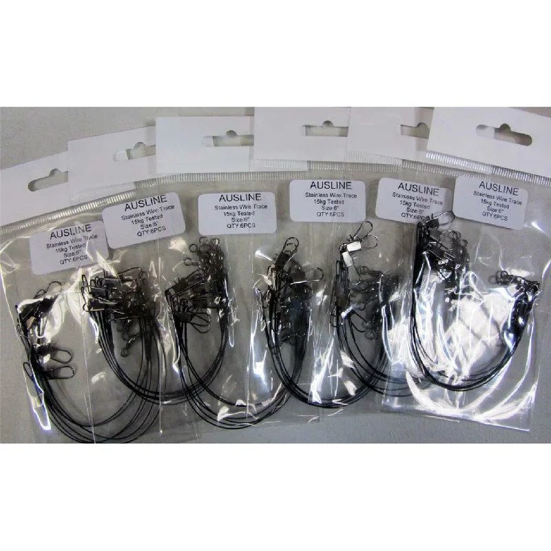 36 X Stainless Steel Leaders With Snap And Swivles In 6"Long Fishing Tackle