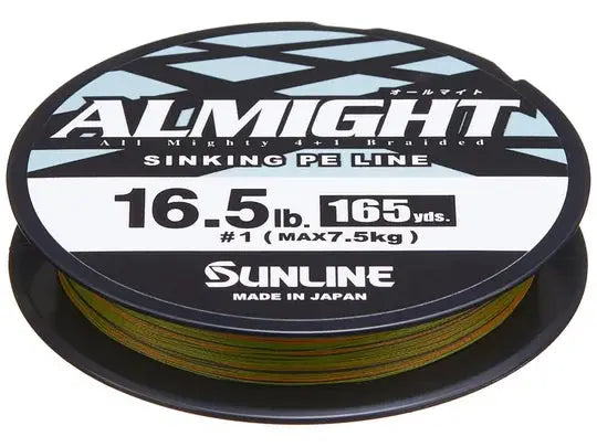 Sunline ALMIGHT Braided Sinking PE Line, 165 yd Olive-Camo