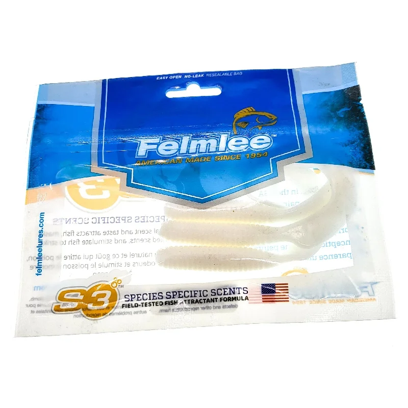 Felmlee Lures Curly Tail Grub 2" White