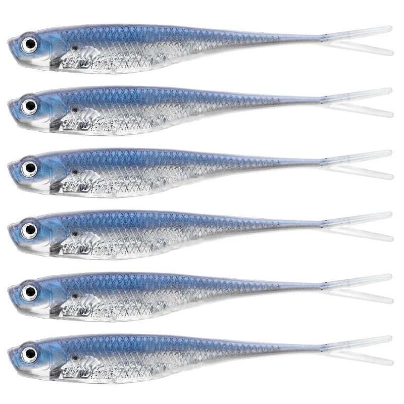 THKFISH 6Pcs Soft Swimbait Fishing Lures for Bass Trout Pike Walleye Crappie