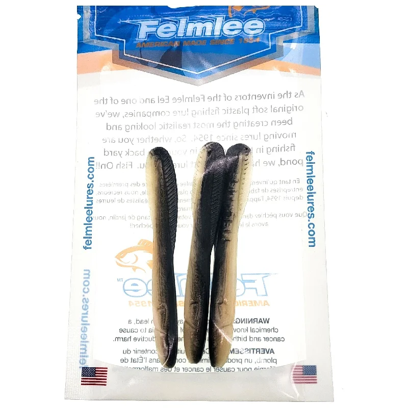 Felmlee Lures Eel 3-1/2" Qty 3 Black/White